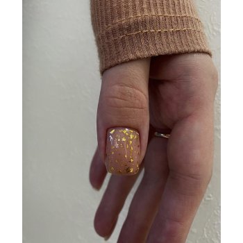 Изображение IVA nails | Топ с золотой поталью GOLD FLARES, 8мл